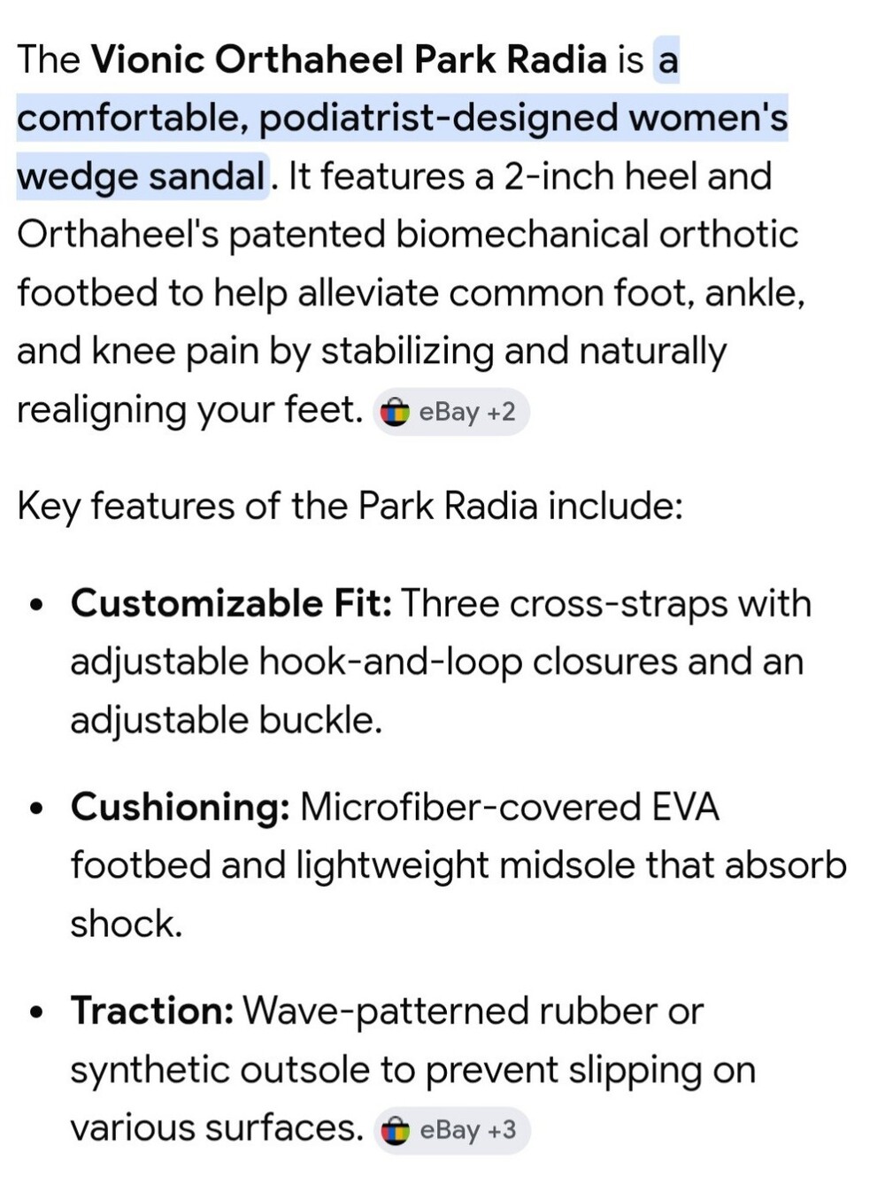 NWT Sz 9 Vionic Orthaheel Park Radia Adjustable Straps Wedge Slides Gold Cork - Picture 11 of 13